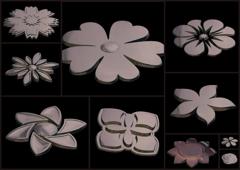 Set of 60 Flowers stl models Flower patterns Stl files format Etsy