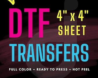 DTF Transfers 4" x 4" Pocket | DTF Prints | Send us Your Custom Full Color Designs | Wholesale Heat Transfers | Ready to Press Gang Sheets