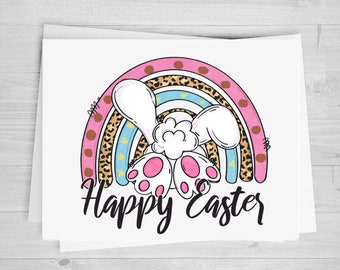 Happy Easter, Rainbow, DTF Transfer Sheet, Any Size, Heat Transfer, Ready to Press, Ready to Apply, Direct to Film