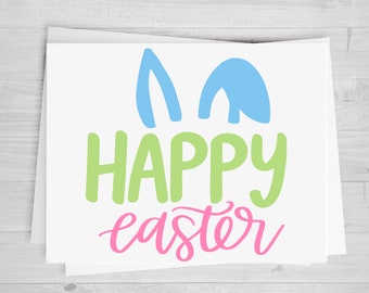Happy Easter, Bunny Ears, DTF Transfer Sheet, Any Size, Heat Transfer, Ready to Press, Ready to Apply, Direct to Film