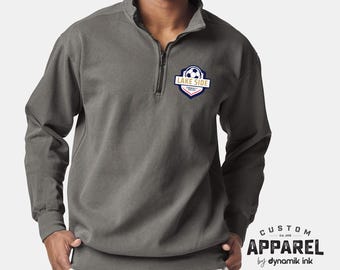 Custom Logo Quarter-Zip Sweatshirt, Custom Apparel for Business or Event, Sweater, Sweatshirt, Custom Design, Design Proof Prior to Printing