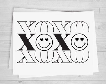 XOXO Retro, DTF Transfer Sheet, Any Size, Heat Transfer, Ready to Press, Ready to Apply, Direct to Film, Ships Fast!