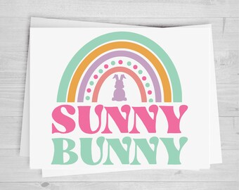 Sunny Bunny, DTF Transfer Sheet, Any Size, Heat Transfer, Ready to Press, Ready to Apply, Direct to Film