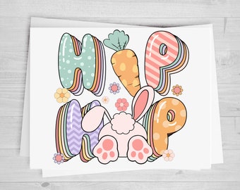 Hip Hop, Bunny Tail, DTF Transfer Sheet, Easter Bunny, Any Size, Heat Transfer, Ready to Press, Ready to Apply, Direct to Film