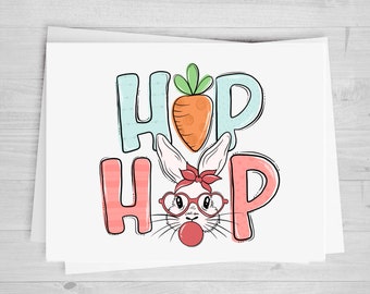 Hip Hop Bunny, DTF Transfer Sheet, Easter Bunny, Any Size, Heat Transfer, Ready to Press, Ready to Apply, Direct to Film