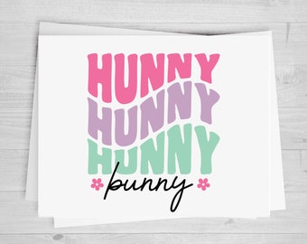 Hunny Bunny, Retro, DTF Transfer Sheet, Any Size, Heat Transfer, Ready to Press, Ready to Apply, Direct to Film