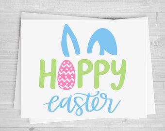 Hoppy Easter, Bunny Ears, DTF Transfer Sheet, Any Size, Heat Transfer, Ready to Press, Ready to Apply, Direct to Film