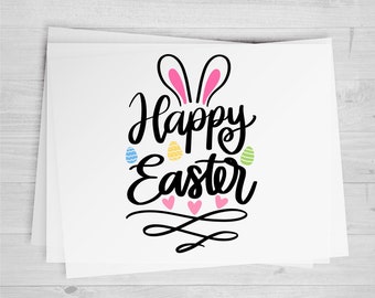 Happy Easter, DTF Transfer Sheet, Easter Bunny, Any Size, Heat Transfer, Ready to Press, Ready to Apply, Direct to Film