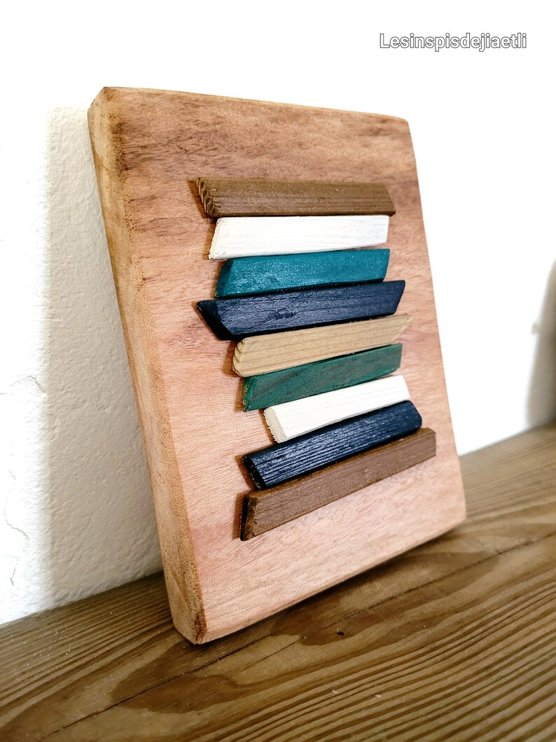 Small Wood Wall Decoration , Minimalist Style. Completely Recycled Wood