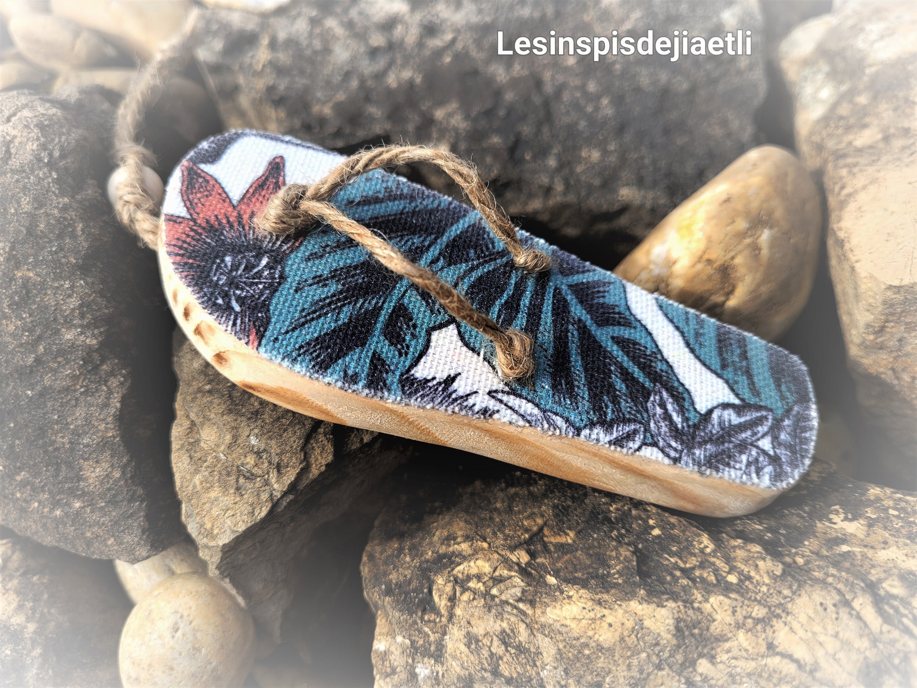 Decorazione Infradito Di Legno Per Parete - Tema Spiaggia, Nautica, Casa Al Mare - Foto 5