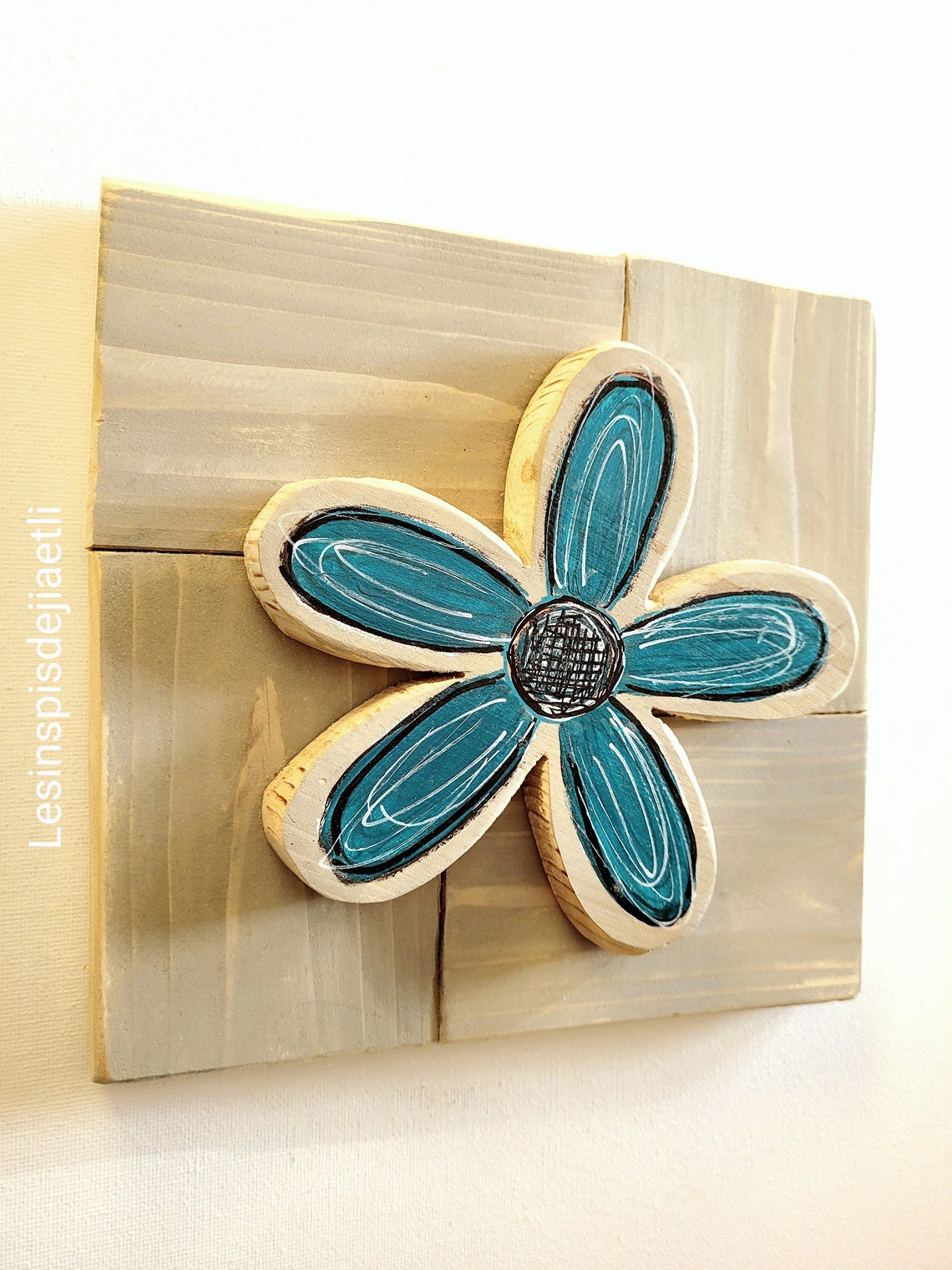 Wood Wall Art Flower. Modern Flower Wall Decoration for an Etsy