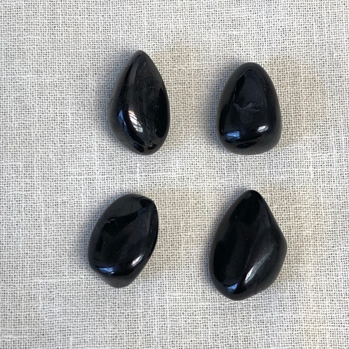 4 Tumbled Jet Crystal Healing Gemstones. Crystal Grids. Etsy