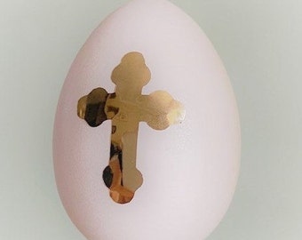 Metallic gold cross for DIY Orthodox Easter eggs