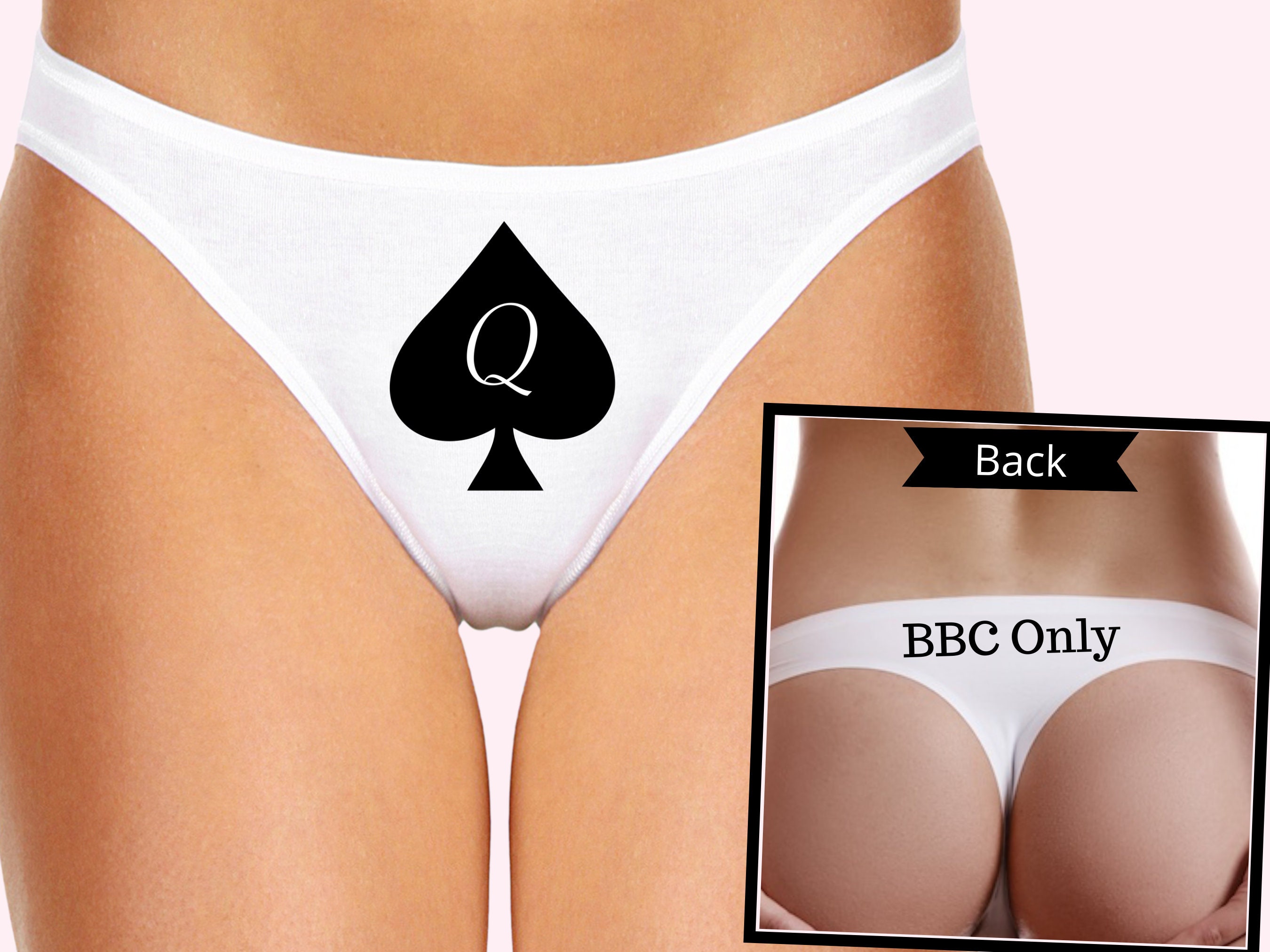 Qos Clothing Queen Of Spades Thong Bbc Only Panties Qos Etsy