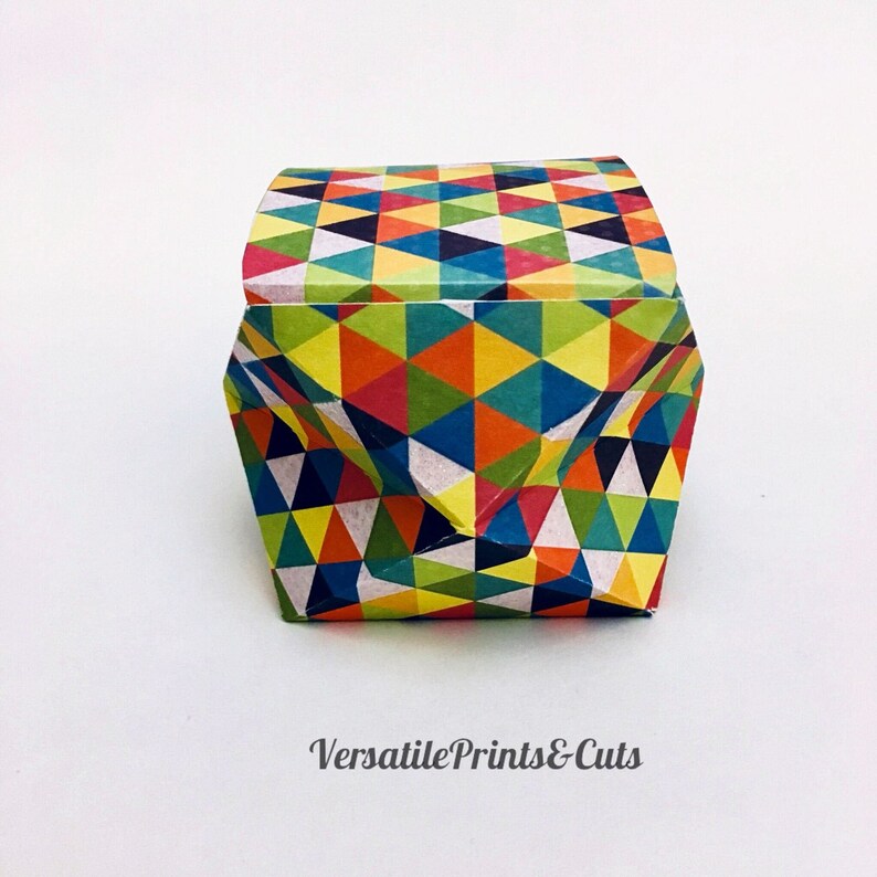 Geometric box template 10 sided box unique shape box gift Etsy