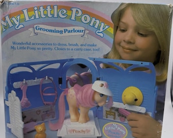 Vintage My Little Pony Grooming Parlour 1987 Peachy & Twinkles Cat Boxed Retro