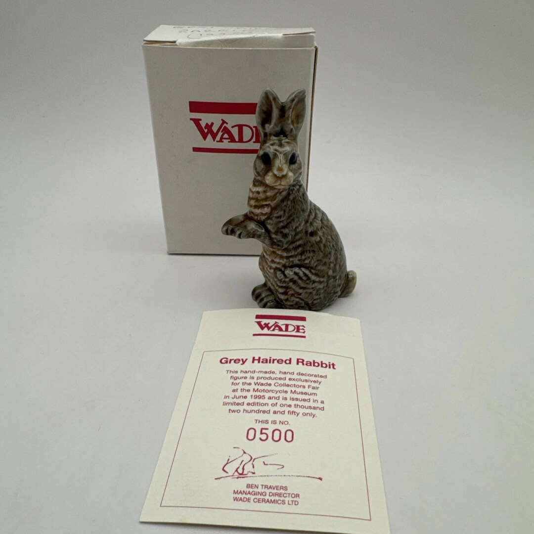 Lovely Very Rare Wade Grey Haired Rabbit Porcelain Figurine No 0500 Box ...