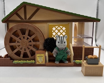 Panadería del molino de agua de Sylvanian Families vintage incompleta