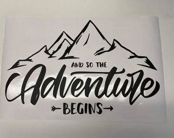 Motorhome Decal Adventure Begins Campervan Vynil Sticker