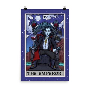 皇帝タロットカードポスター ハロウィン ドラキュラ ポスター 吸血鬼 ウォールアート ゴシック アートプリント ゴス ホームデコレーション 魔女 壁掛け 男性へのギフト