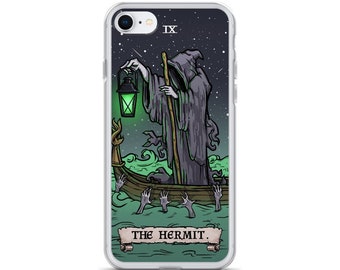 The Hermit Tarot Card iPhone Case 15 Pro Max Plus 14 13 Mini 12 11 X XR XS SE Halloween Phone Case Gothic Phone Case Spooky Phone Case Gift