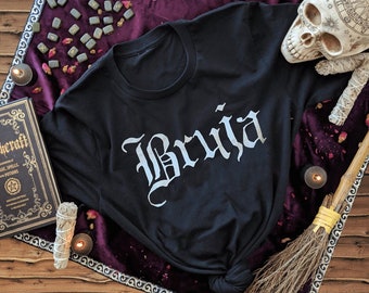 Bruja Shirt Halloween Gothic Witch Clothing Women Plus Size Gifts for Witches Dia De Los Muertos Witchcraft Gift for Her Goth Girl Clothes