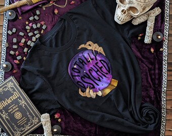 Totally Psyched Shirt Crystal Ball Shirt Funny Halloween Shirt for Men Witch Clothing Plus Size Fortune Teller Shirt Witchcraft Tshirt Gifts