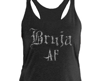 Bruja AF Débardeur Halloween Débardeur Femmes Sorcière Débardeurs Vêtements Gothiques Femmes Goth Débardeurs Spooky Débardeur Dia De Los Muertos Cadeaux