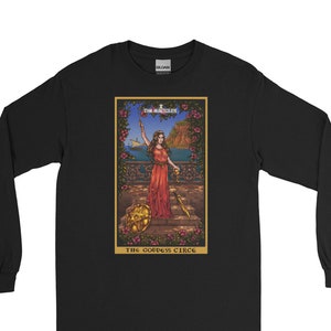 La Diosa Circe El Mago Tarot Carta Camisa de Manga Larga Brujería Pagana Camiseta Wicca Ropa Bruja Camiseta Wiccan Ropa Espiritual