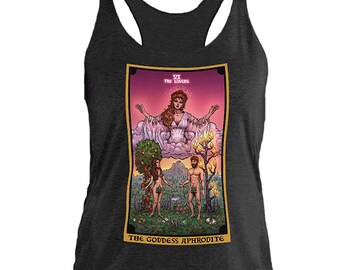 Die Göttin Aphrodite The Lovers Tarot Card Tank Top Frauen Hexe Tank Top Witchy Tanks für Frauen Hexerei Tank Top Pagan Tank Top Geschenke
