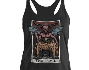 The Devil Tarot Card Débardeur Femme Baphomet Débardeur Occulte Débardeur Sorcière Satanique Débardeur Gothique Débardeur Goth Débardeur Femme Débardeur Païen