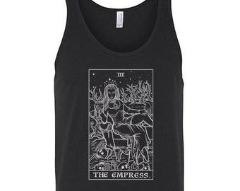 L'impératrice Tarot Card Débardeur unisexe Halloween Débardeur gothique Débardeur horreur Débardeur sorcière Débardeur sorcellerie Débardeur sorcière