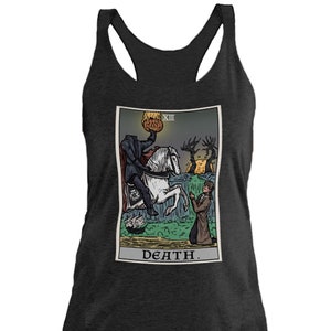 Death tarot card tank top halloween tank feminino cavaleiro sem cabeça a lenda do sonolento oco bruxa regatas witchy roupas góticas femininas
