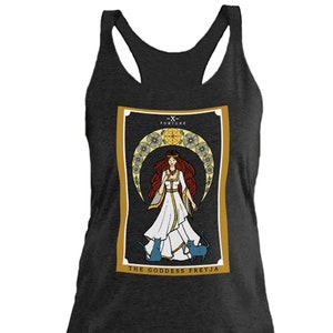 Freyja Diosa Tarot Carta Tank Top Bruja Ropa Mujeres Witchy Tanks Regalos para Brujas Ropa Wiccan Wicca Tank Brujería Regalo para ella