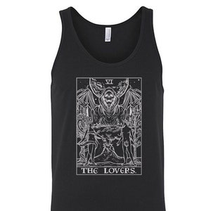 The Lovers Tarot Card Tank Top Men Gothic Tank Tops Occult Tank Top Men Halloween Tank Top Horror Tank Top Men Goth Couple Tank Tops Gifts