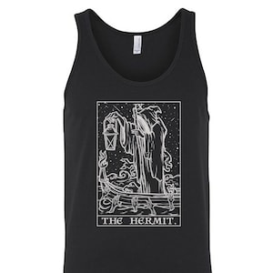 Der Einsiedler Tarot Karte Tank Top Männer Sensenmann Halloween Tank Top Gothic Tank Top Horror Tank Top Männer Goth Tank Top Okkulte Tank Top Geschenke