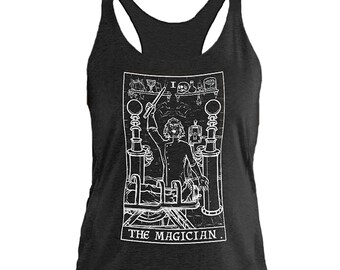 The Magician Tarot Card Tank Top Women Dr Frankenstein Halloween Top Gothic Tank Tops Horror Tank Tops Funny Tank Tops Women Goth Tank Top