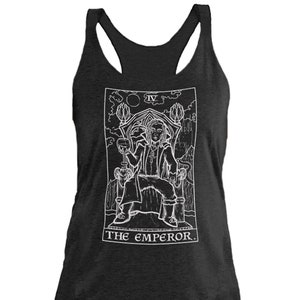 The Emperor Tarot Card Tank Top Women Dracula Tank Tops Womens Vampire Halloween Tanks Horror Summer Clothing Spooky Gothic Spring Clothes