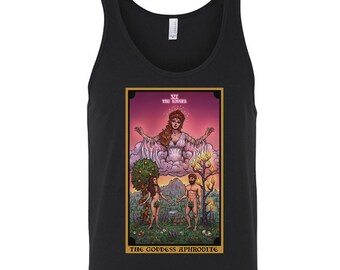 The Goddess Aphrodite The Lovers Tarot Card Tank Top Men Witch Tank Top Witchcraft Tank Top Witchy Tank Top Pagan Tank Top Wiccan Tank Tops