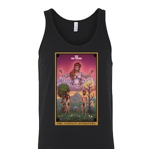A Deusa Afrodite Os Amantes Tarot Card Tank Top Homens Witch Tank Top Witchcraft Tank Top Witchy Tank Top Pagan Tank Tops Wiccan Tank Tops