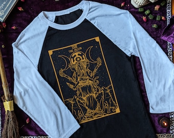 Gold Goddess Hecate Shirt Triple Moon Goddess Witch Clothing Women Witch Long Sleeve Women  Shirt Witchy Shirt Women The Moon Tarot Card