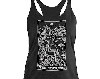 The Empress Tarot Card Tank Top Women Female Vampire Halloween Tank Top Gothic Tank Tops Horror Tank Tops Witch Tank Top Goth Tank Top Women