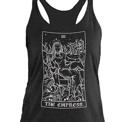 The Hermit Tarot Card Tank Top Women Grim Reaper Halloween Etsy