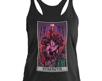 Force Tarot Card Débardeur gothique Débardeur horreur Débardeur gothique Halloween Débardeur femme sorcière Débardeur païen Débardeur sorcière