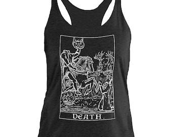 Death Tarot Card Tank Top Women The Legend of Sleepy Hollow Halloween Tank Top Spooky Tank Top Gothic Tank Top Horror Tank Top Goth Tank Top
