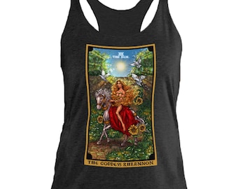 The Goddess Rhiannon The Sun Tarot Card Tank Top Women Spiritual Tank Top for Women Witchcraft Tank Top Witchy Tank Tops Wicca Clothing Gift