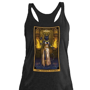 La Diosa Bastet Fuerza Tarot Carta Tank Top Mujeres Witch Tank Tops Witchy Tank Top Witchcraft Tank Top Wicca Tank Top Ropa Wiccan