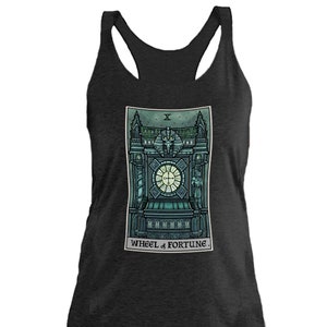 Wheel of Fortune Tarot Card Tank Halloween Tank Tops para mujeres Witch Tank Tops Witchy Tank Top Brujas Tank Top Regalos de brujería para brujas