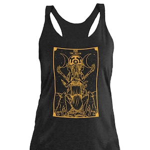 Diosa de Oro Hécate La Luna Tarot Carta Tank Top Hekate Rueda Ropa de Bruja Mujeres Ropa Bruja Regalos para Brujas Tank Top Regalo de Brujería