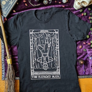 The Hanged Man Tarot Card Shirt Marionette Puppet Gothic Shirts Horror T Shirt Occult T-Shirt Spooky Tee Halloween TShirts Witchcraft Tees